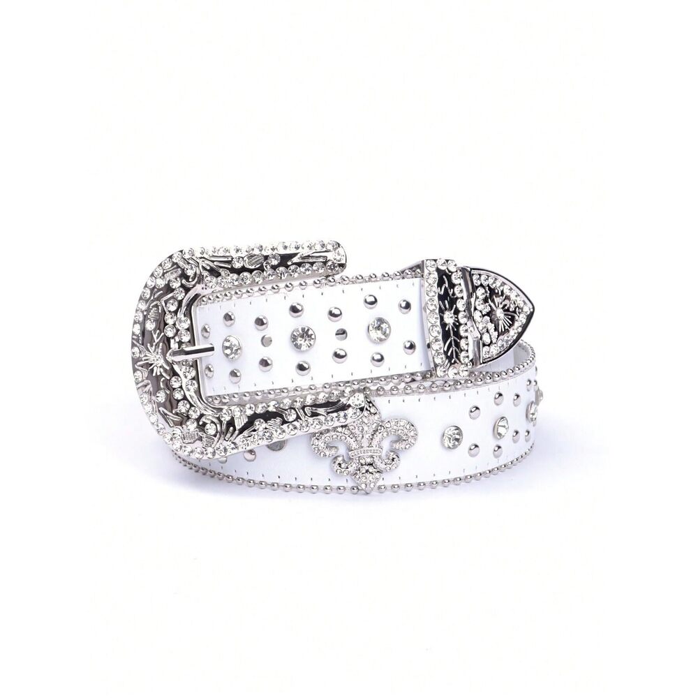 4877 Rhinestone Belt For Men & Women, Western Cowboy Cowgirl With Bling - Picture 4 of 6